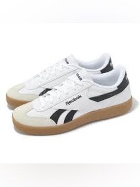 Reebok Men's White Black Gum-Soled Low-Top Sneakers